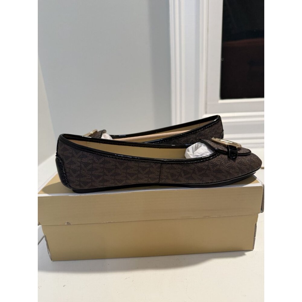 NWB Michael Kors Lillie Logo Moccasin Flats Brown Size 8 $115 [jb] - Picture 16 of 16